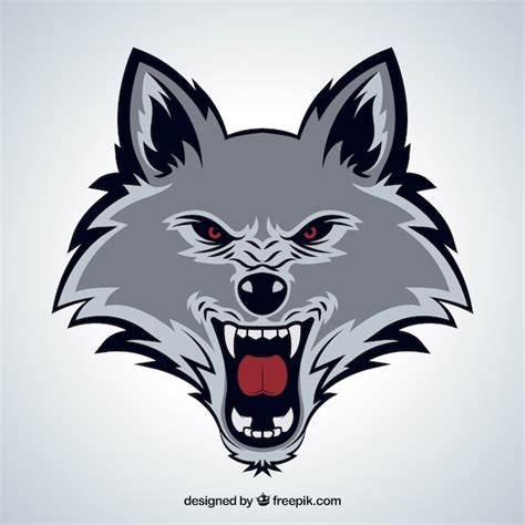 vector wild wolf face