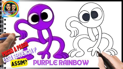 Como DESENHAR O PURPLE Do ROBLOX RAINBOW FRIENDS 2 Como DIBUJAR A