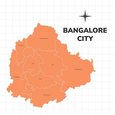 Premium Vector | Bangalore City map illustration Map of the City in India