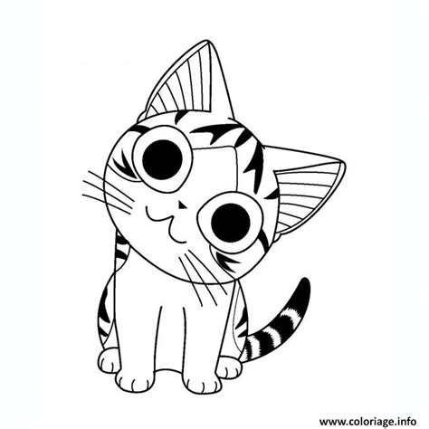 Coloriage Chat Chi Fait Un Sourire Dessin Chat Imprimer