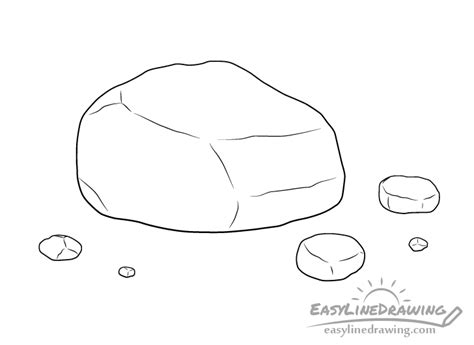 how to draw a rock easy