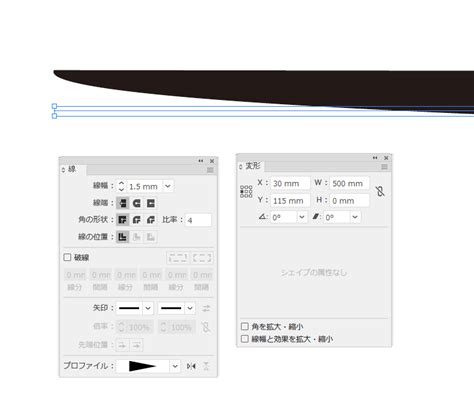 線幅ツールで調整した十分な長さの線に対して、線幅を細くすると正しく表示されない。 Adobe Support Community