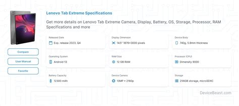 Lenovo Tab Extreme Tablet Specifications DeviceBeast