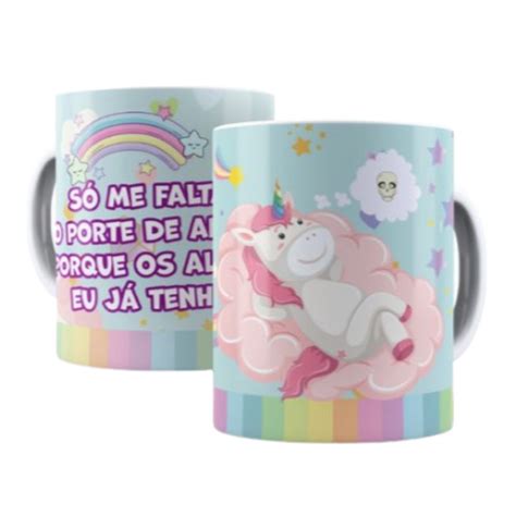 Caneca Divertida Frases Engra Adas Unicornio Indelicado Ml No Shoptime