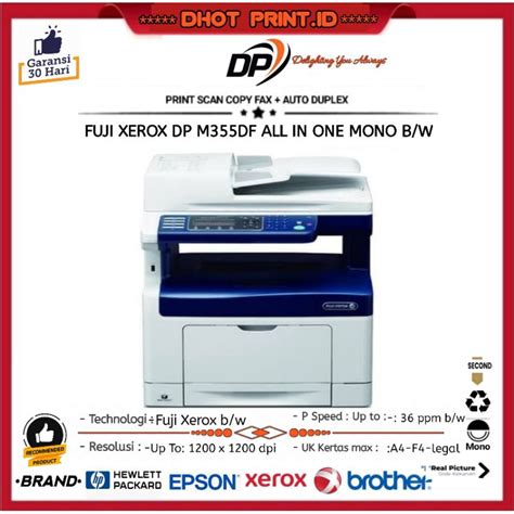 Jual Fuji Xerox Docuprint M355df Multifungsi Print Copy Scan Print Auto Duplex A4 F4 Shopee