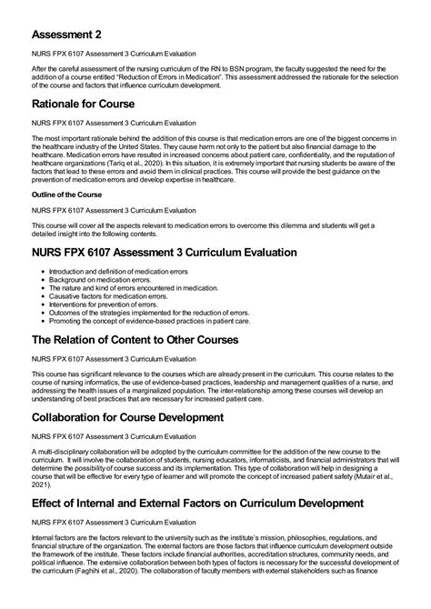 Solution Nurs Fpx Assessment Curriculum Evaluation Studypool