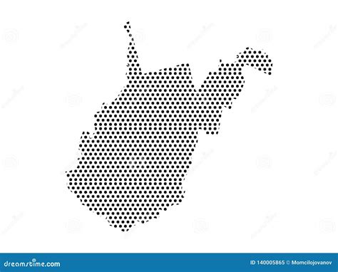 Mapa Del Modelo Punteado Del Estado De Los E E U U De Virginia