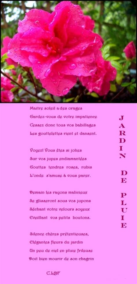 Jardin De Pluie Poeme Sous Le Ber T