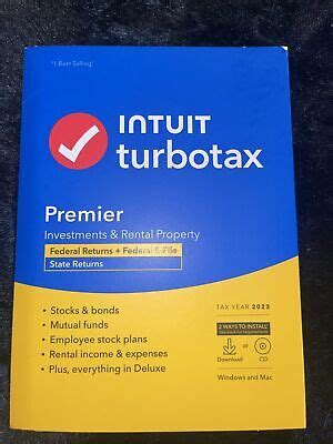 2023 TurboTax Premier CD Federal E File State Windows Mac Brand New