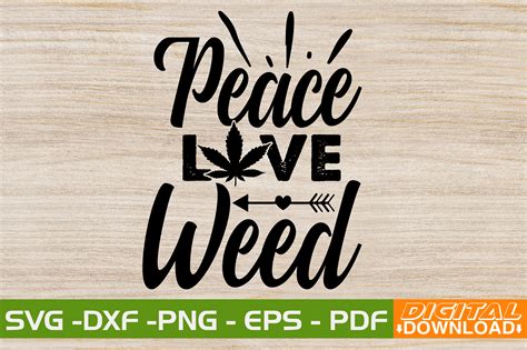 Peace Love Weed Svg Design Graphic By Svgwow760 · Creative Fabrica