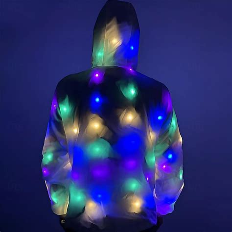Glowing Jacket Womens Mens Hoodies Coat With Led Luminous For Party Bar