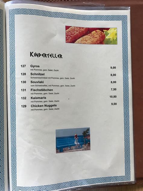 Speisekarte Von Athen Restaurant Kist