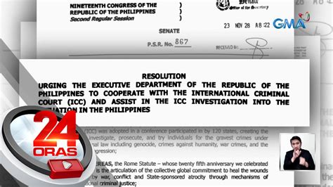 Resolusyong Humihimok Sa Gobyerno Na Makipagtulungan Sa Icc Inihain Sa