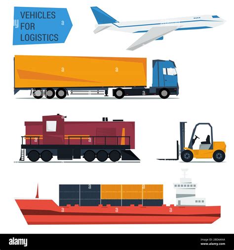 Vector Icons Set Freight Transportation Logistics Stock Vector Image