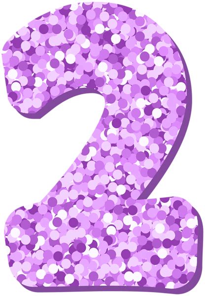 Two 2 Number Violet Glitter Png Clipart Decoraciones De Monsters Inc