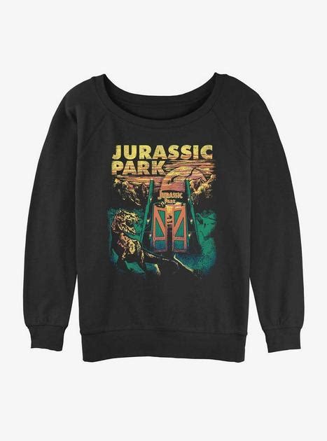 Jurassic Park Natural Parks Womens Slouchy Sweatshirt Black Boxlunch