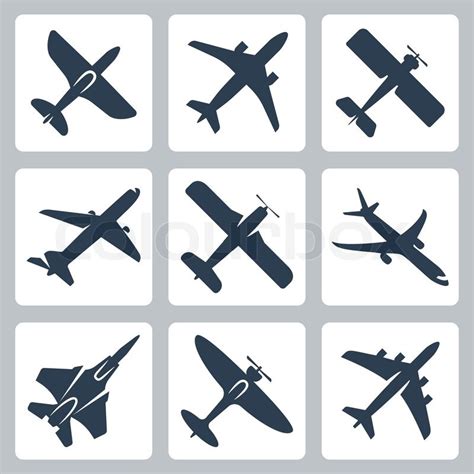 Vector Isoliert Flugzeug Icons Vektorgrafik Colourbox