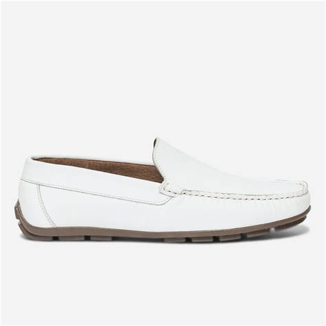 Mocassin Blanc En Cuir Mocassins Homme Eram