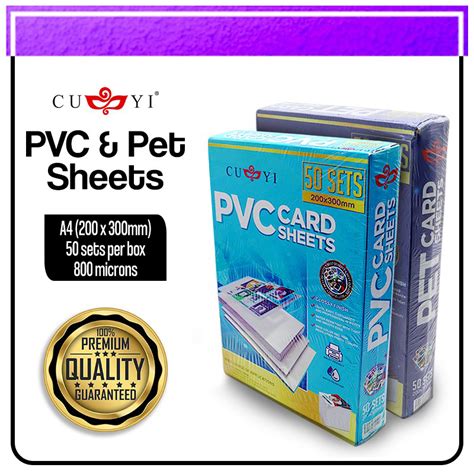 Sets Cuyi Pvc Sheet Pet Sheet A Size For Id Printing Bag Tag