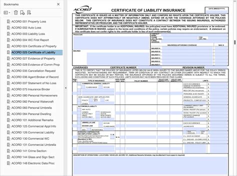 Acord 25 Form Template