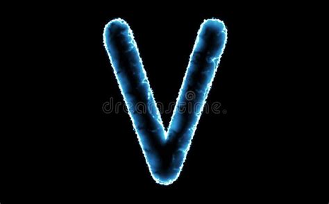 Text 4k Animation Blue Lights Form Letter N On Black Background Stock