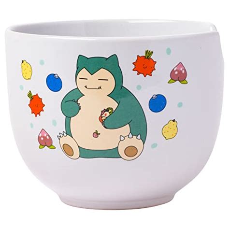 Silver Buffalo Pokemon Snorlax Relaxing Ceramic Ramen Bowl With