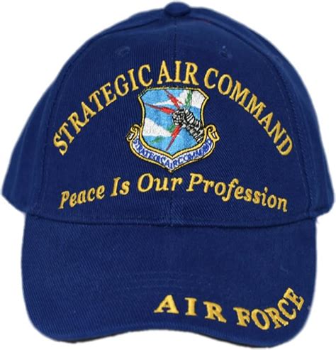 Air Force Usaf Strategic Air Command Peace Is Our Profession Sac Blue Embro Cap Hat At Amazon