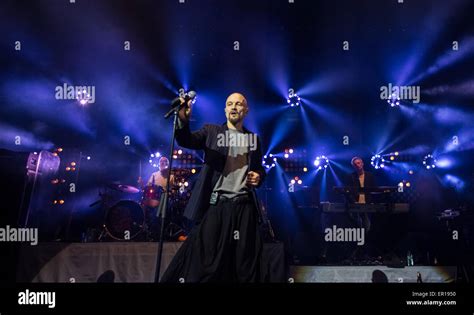 Rock band James, performing live on stage at the Royal Albert Hall ...