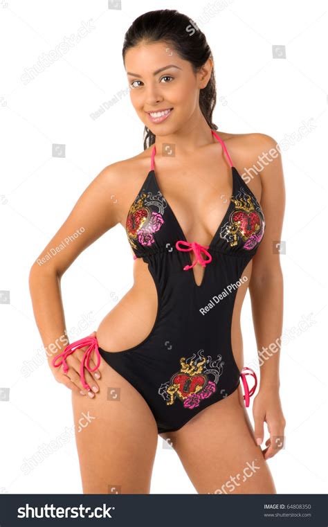 Beautiful Mexican Bikini Model Isolated Over Stock Photo Shutterstock
