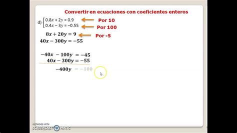 8° U2 1 12 Sistemas De Ecuaciones Con Coeficientes Decimales