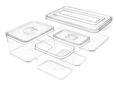 Prep And Savour Stackable Storage Bin With Lid 4 Pack Wayfair