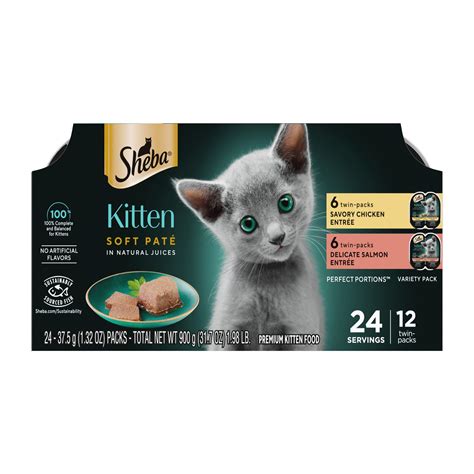 Sheba Perfect Portions Kitten Wet Cat Food Variety Pack, 2.64 oz., Count of 12 | Petco