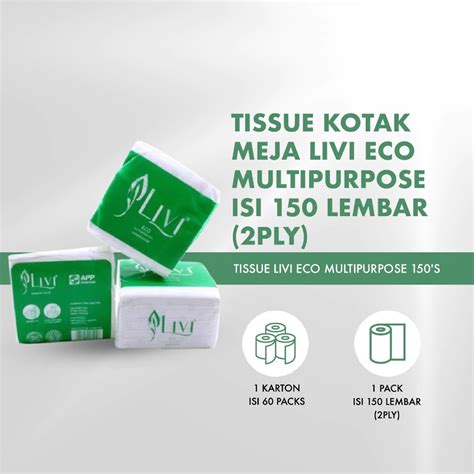 Jual Livi Tissue Kotak Meja Livi Eco Multipurpose Isi Lembar Ply