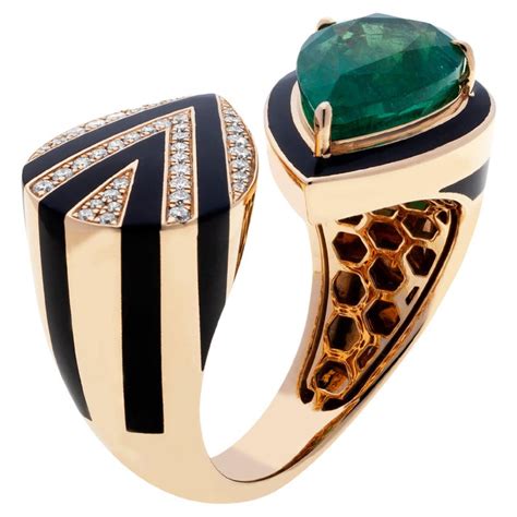 Art Deco Inspired Emerald Ring For Sale at 1stDibs