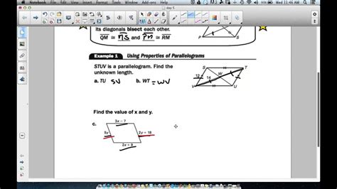 Properties Of Parallelograms Youtube