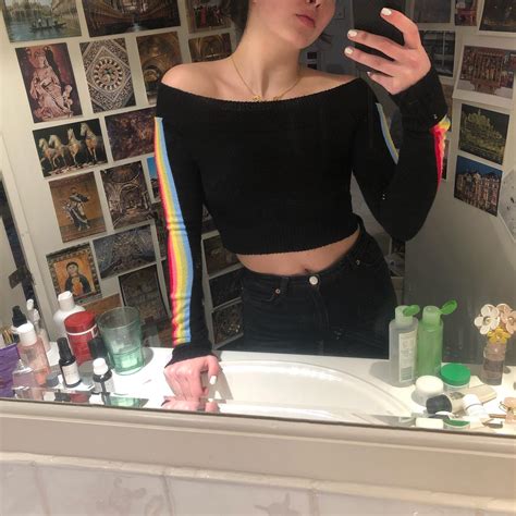 Urban Outfitters Off The Shoulder Knit Black Jumper Depop