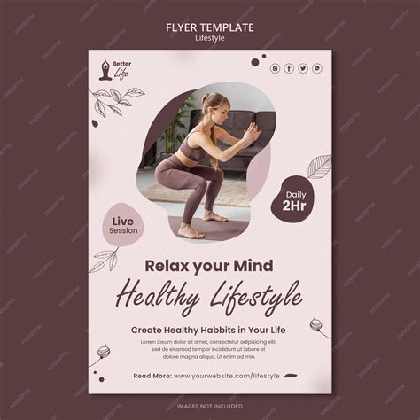 Premium Psd Healthy Lifestyle Flyer Print Template Or Exercise Poster