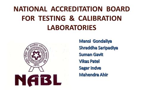 Ppt National Accreditation Board For Testing And Calibration Laboratories Powerpoint