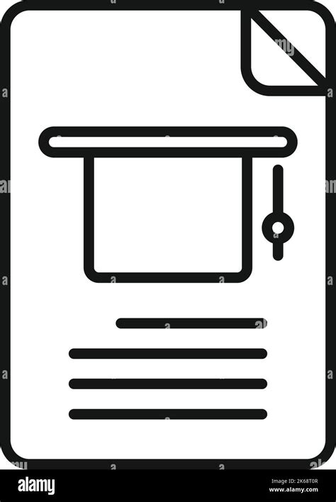 Graduation Test Icon Outline Vector School Exam Paper Check Stock