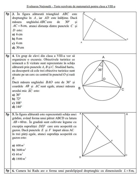 Model De Test Evaluare Nationala 2024 Rezolvat La Matematica