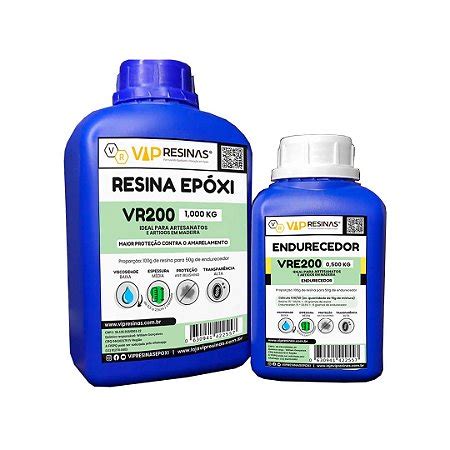 Resina Epóxi VR200 Para Madeira de Média Espessura 1 5kg Vip Resinas