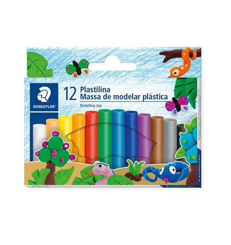 MASSA MODELAR 12 CORES PLASTILINA STAEDTLER Atacado Ideal