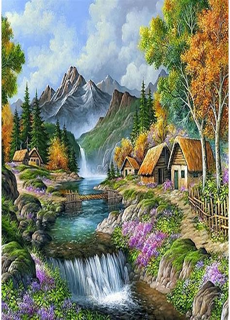 RICUVED Landschaft Diamond Painting Erwachsene 5D Natur Berg Diamant