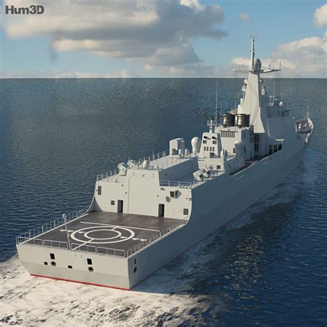 Type 052D destroyer 3D model - Ship on Hum3D