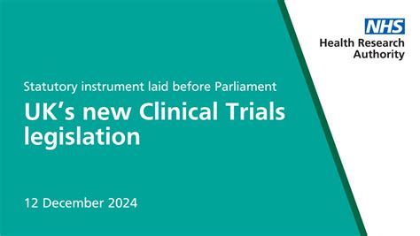 A huge milestone for the UK's new Clinical Trials legislation, which