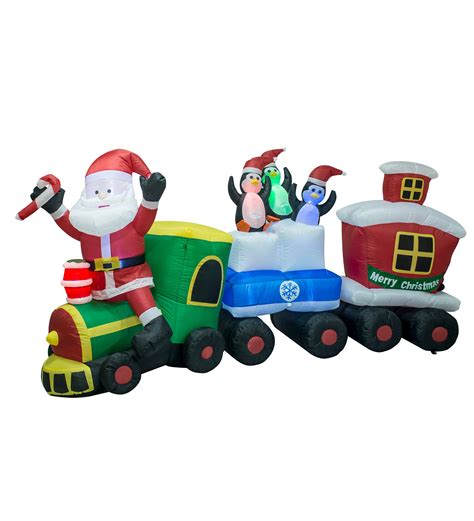 TRMESIA Christmas Inflatable Santa Train Decoration For Outdoor 8ft