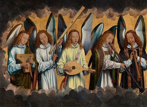 Christ Surrounded By Singing And Music Making Angels Left Panel