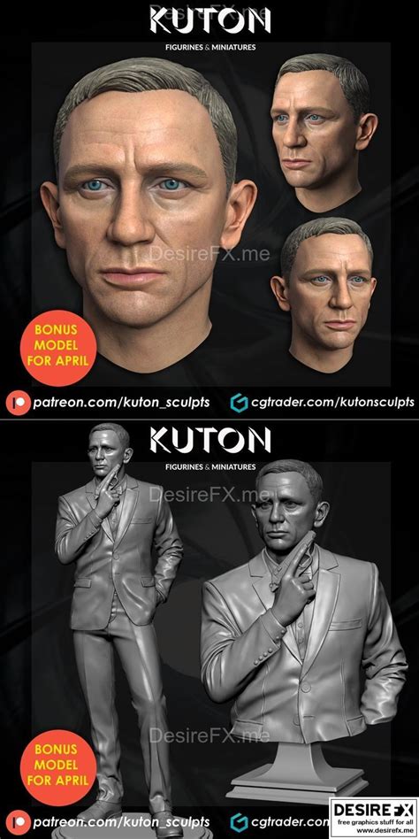 Desire Fx D Models Kuton Daniel Craig Head D Print Model Stl