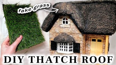 Diy Realistic Thatch Roof With Artificial Grass Dollhouse Makeover Pt4 Youtube