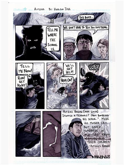 "Aitzaz Hasan Hero Comic - Orginal Art" Sticker for Sale by Khy82 ...